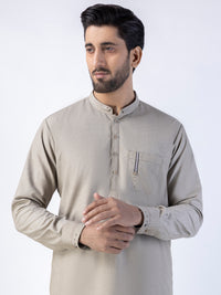 Khaki Blended Kurta Trouser - AL-KT-3015