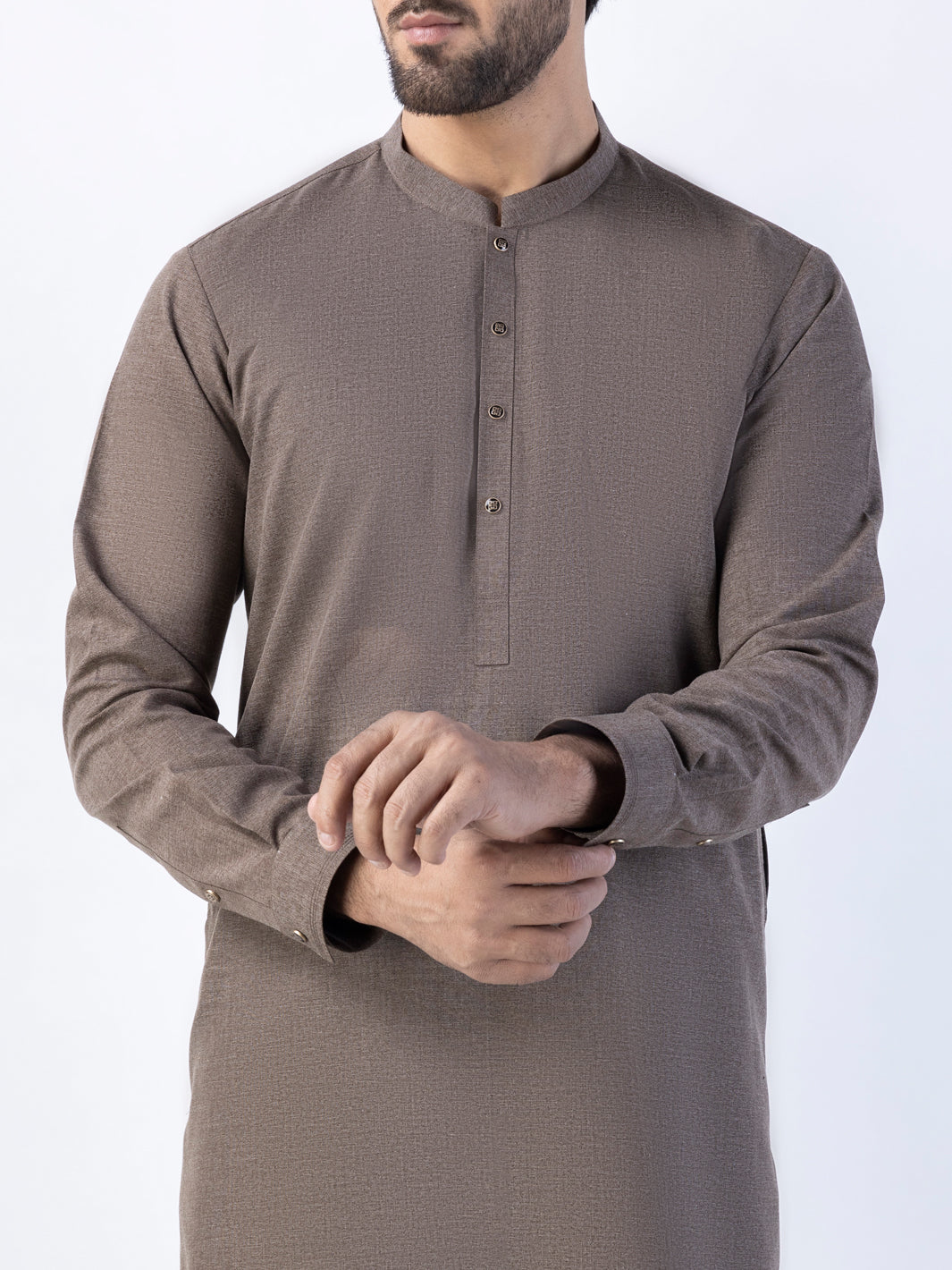 Brown Blended Kurta Trouser - AL-KT-3024B