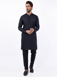 Black Poly Cotton Kurta Trouser - AL-KT-3046A