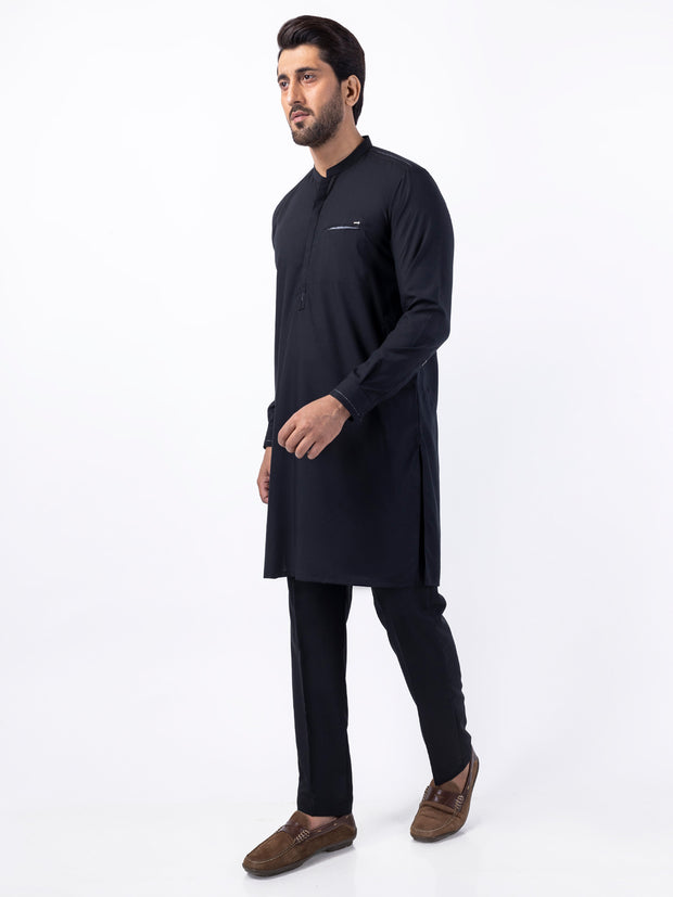 Black Blended Kurta Trouser - AL-KT-3050 - Almirah Online