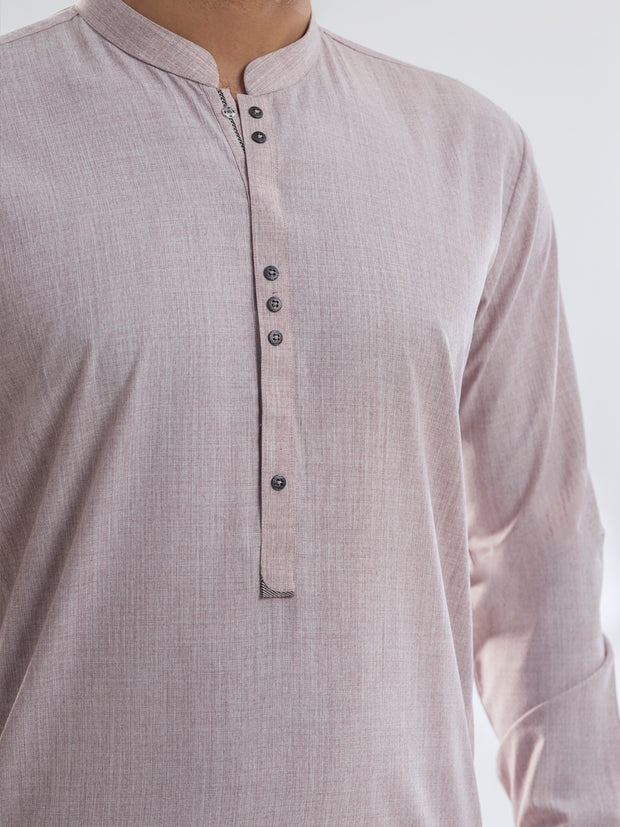 Light Pink Blended Kurta Trouser - AL-KT-3088