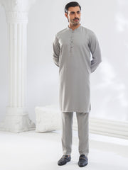 Ash Grey Blended Kurta Trouser - AL-KT-3140