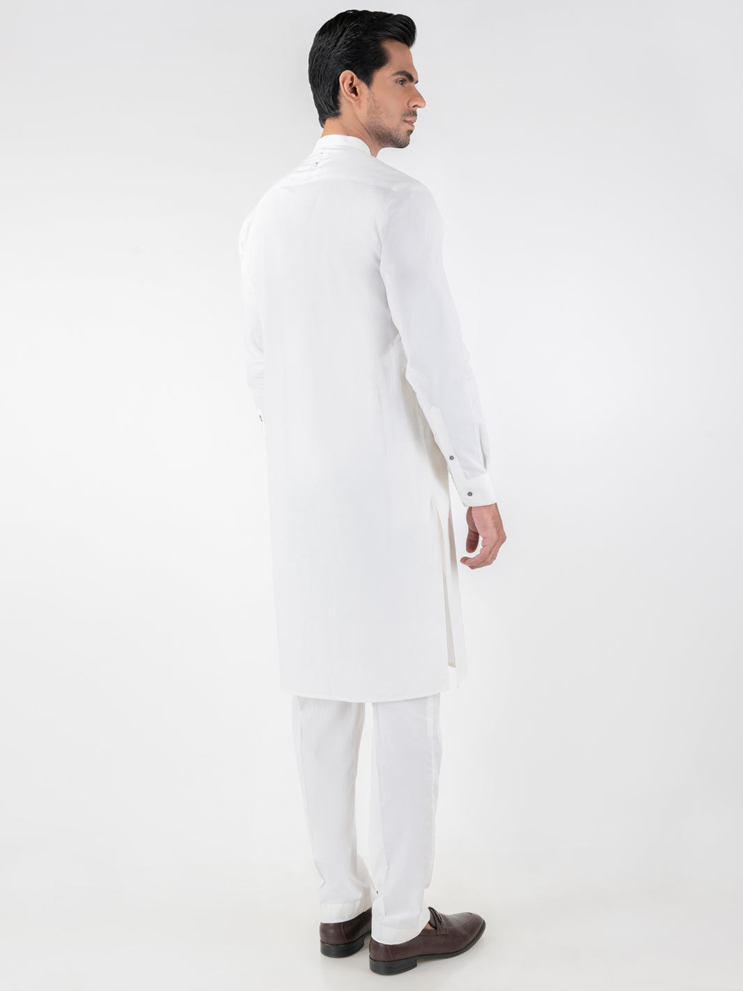 Off White Cotton Kurta Trousers - AL-KT-3219