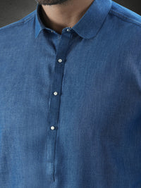 Blue Blended Kurta Trousers - AL-KT-3282