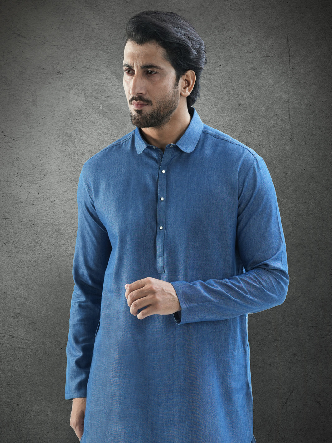 Blue Blended Kurta Trousers - AL-KT-3282