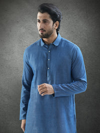 Blue Blended Kurta Trousers - AL-KT-3282