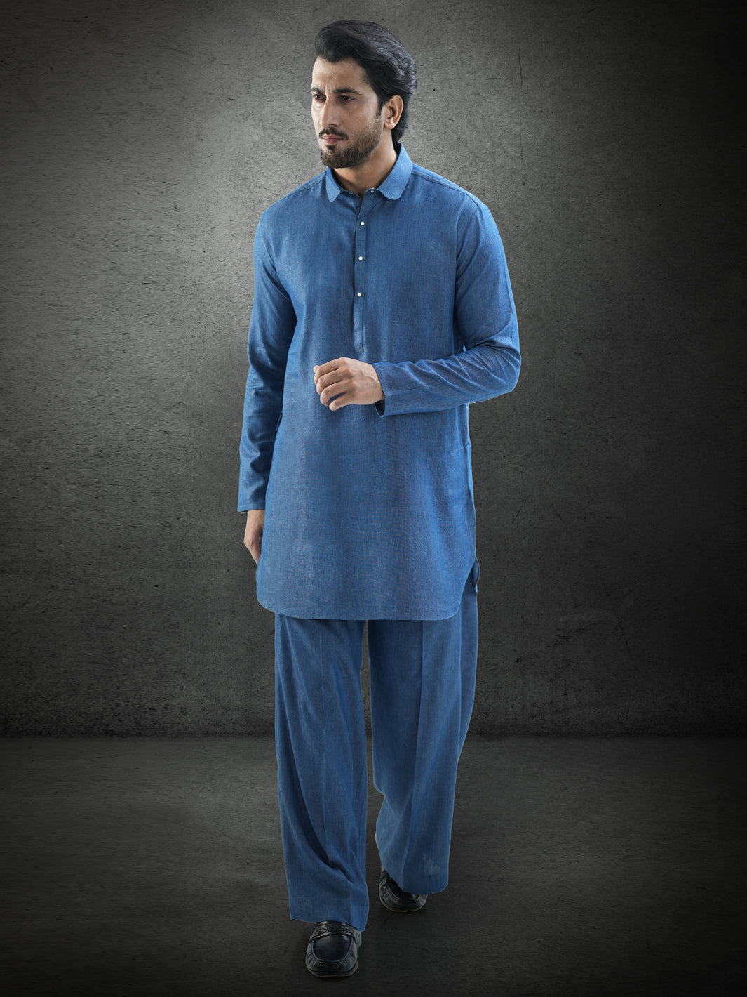 Blue Blended Kurta Trousers - AL-KT-3282