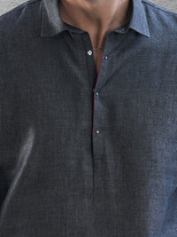 Charcoal Denim Kurta Trousers - AL-KT-3283