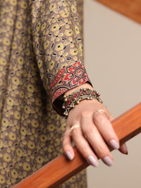 Mehndi Green Linen Tunic - ALCR-LK-1059