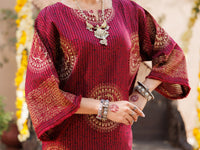 Maroon Dobby Kurti - AL-LK-1061