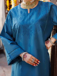 Turquoise Cambric Kurti - ALP-LK-1063