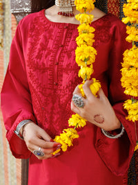 Red Lawn Kurti - AL-LK-1065