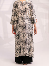 Black & White Dobby Kurti - AL-LK-1079