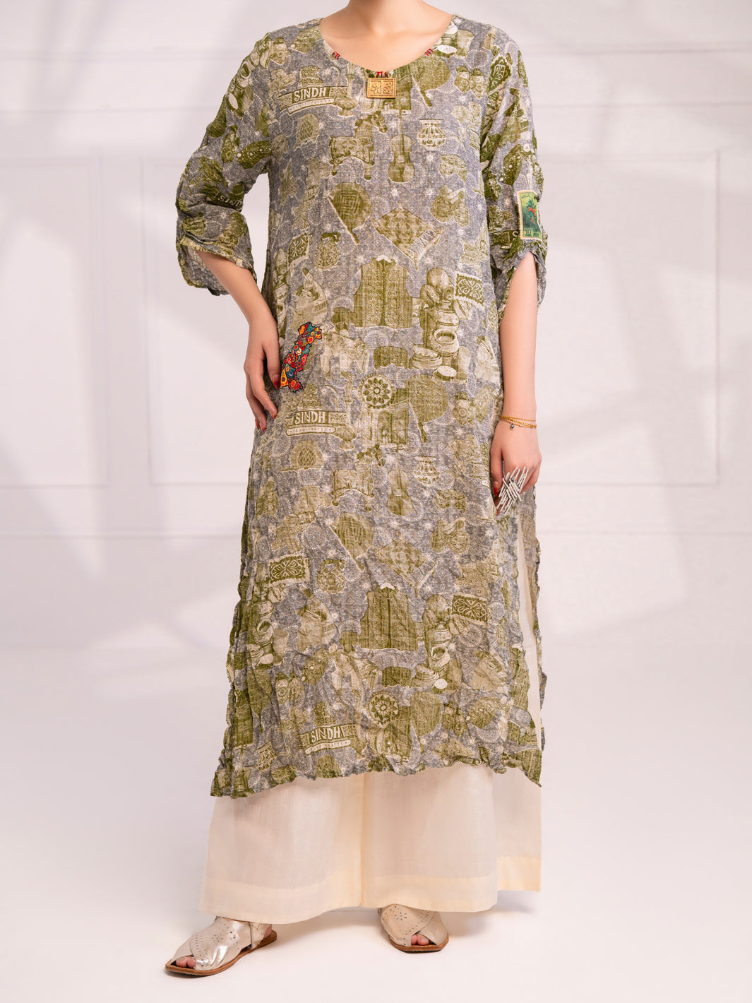 Light Green Dobby Kurti - AL-LK-1080