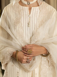 Off White Organza Tunic - ALCR-LK-1081
