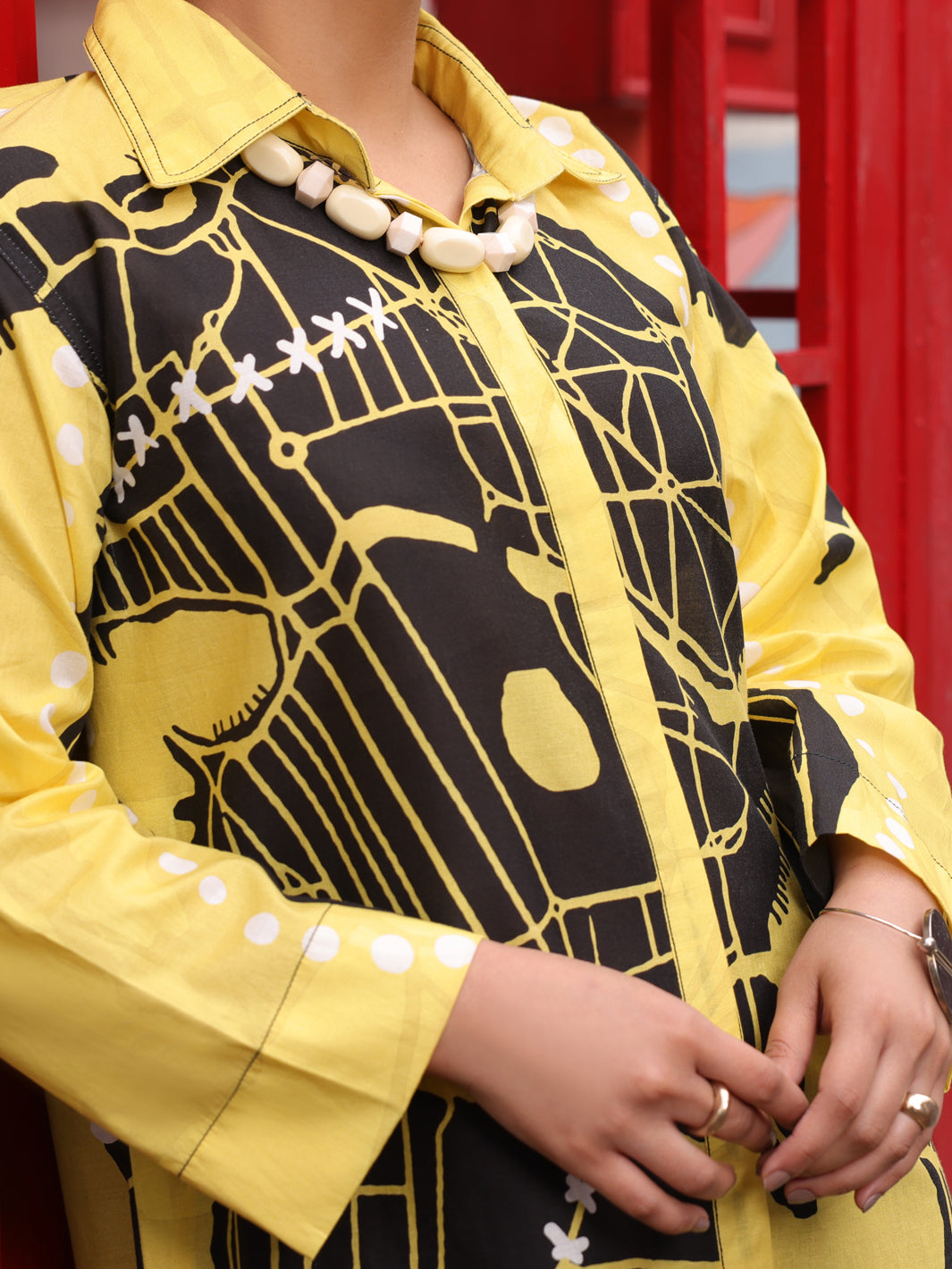 Black & White Cambric Tunic - ALP-LK-1715