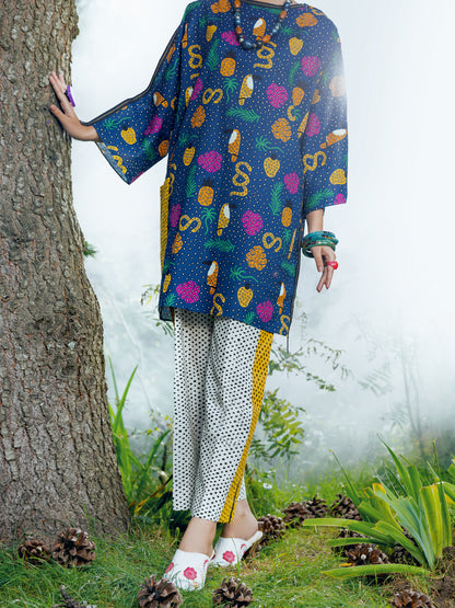Teal Khaddar Tunic - AWP-LK-610