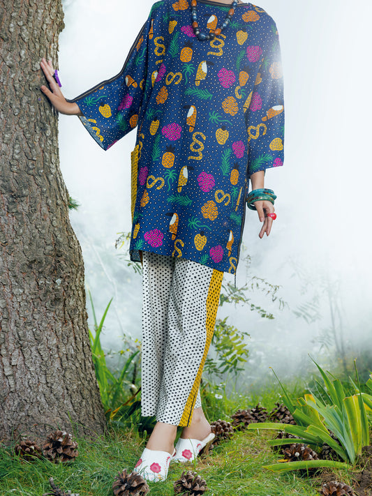 Teal Khaddar Tunic - AWP-LK-610