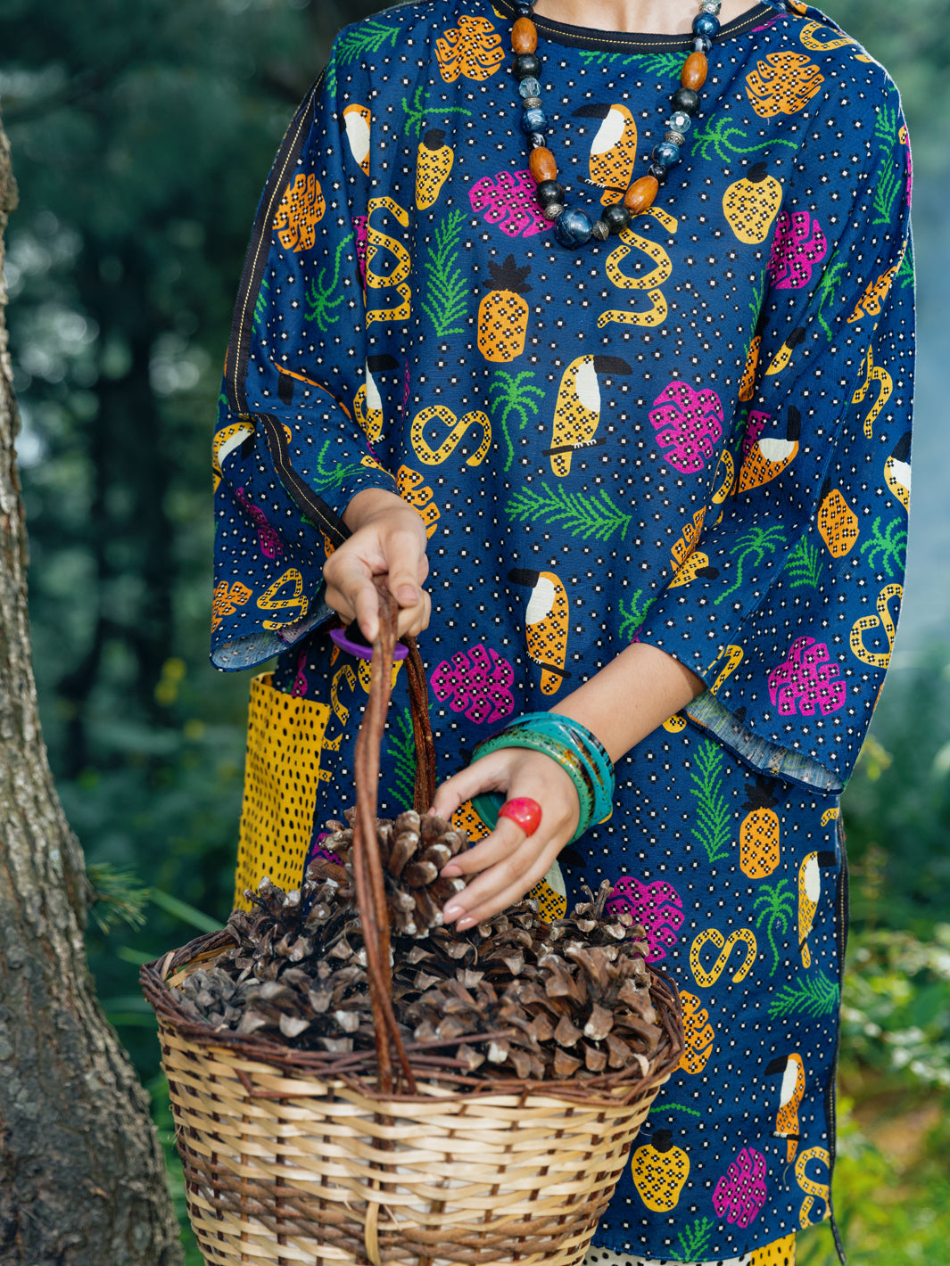 Teal Khaddar Tunic - AWP-LK-610
