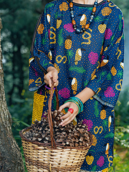 Teal Khaddar Tunic - AWP-LK-610