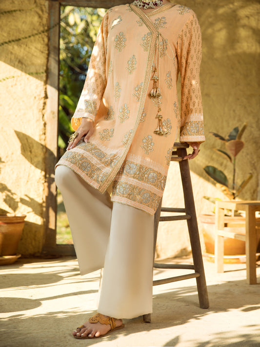 Peach Lino Kara 2 Piece Stitched - AL-2PS-LKS-878
