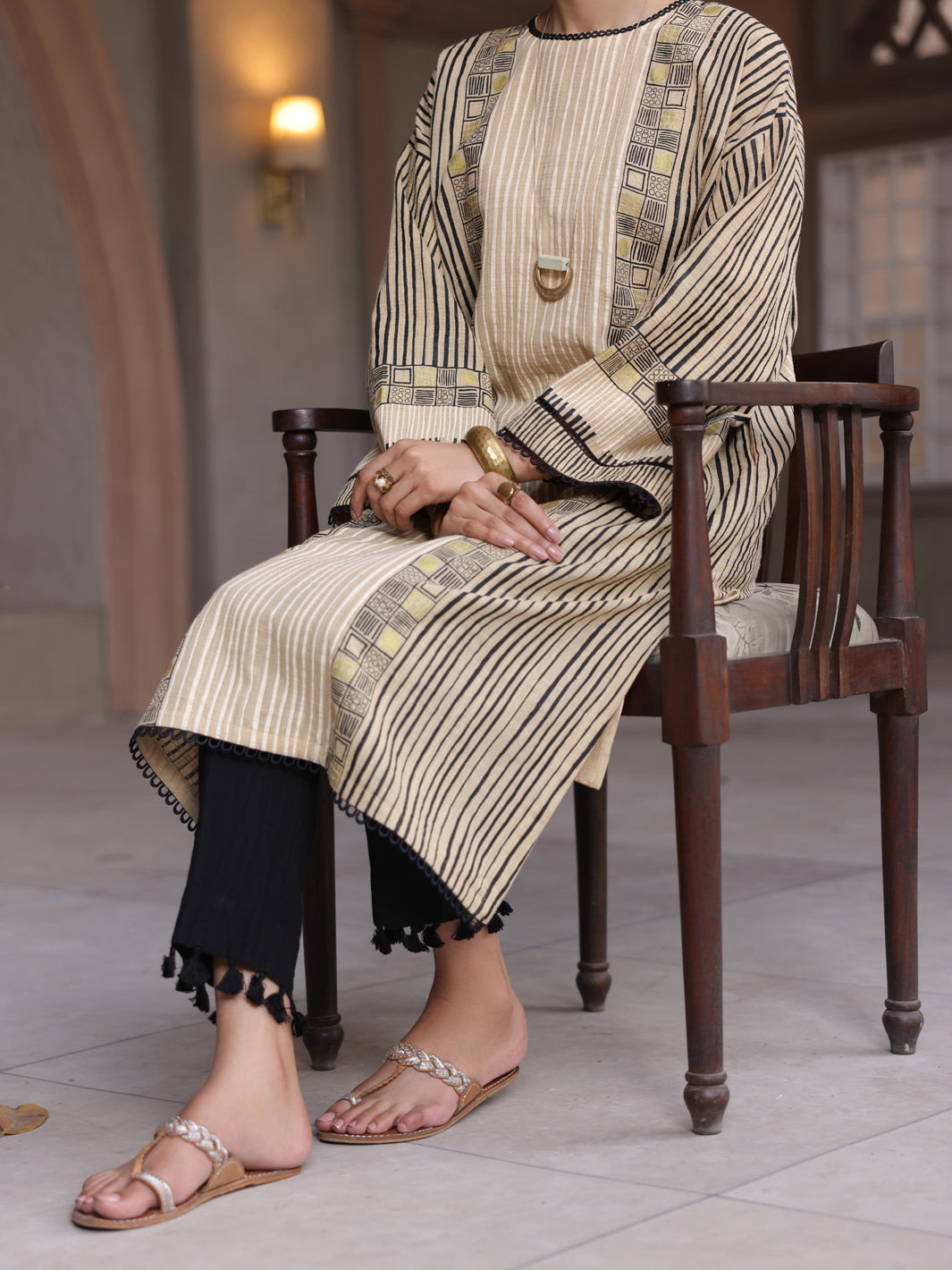 Khaki Dobby Tunic - AL-LK-914