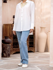 White Maple Silk Tunic - AL-LK-927 - Almirah Online