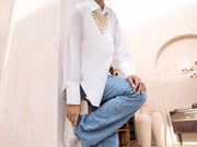 White Maple Silk Tunic - AL-LK-927 - Almirah Online