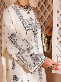 Black-White Cambric 2Pc Stitched - AL-2PS-LKS-1001