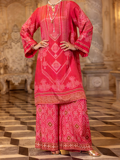 Pink Lawn Formal 2 Piece Stitched - AL-2PS-LKS-1011