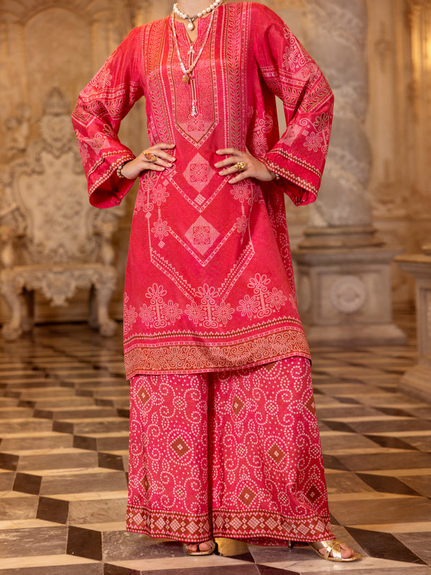 Pink Silk 2 Piece Stitched - AL-2PS-LKS-1011