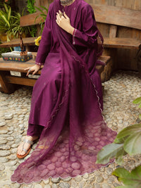 Magenta Modal 2Pc Stitched - ALCR-2PS-LKS-1069