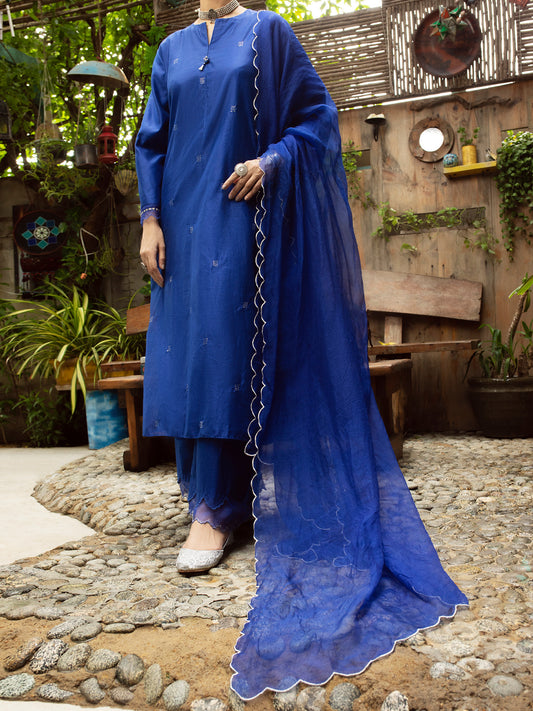 Dark Blue Modal 2 Piece Stitched - ALCR-2PS-LKS-1070