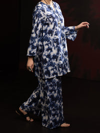 Blue Slub Khaddar 2Pc Stitched - AL-2PS-LKS-1092