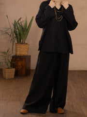 Black Linen 2 Piece Stitched - ALCR-2PS-LKS-1107 - Almirah Online