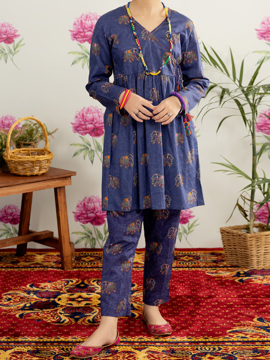 Navy Blue Lawn 2 Piece Stitched - ALT-2PS-LKS-1109 - Almirah Online