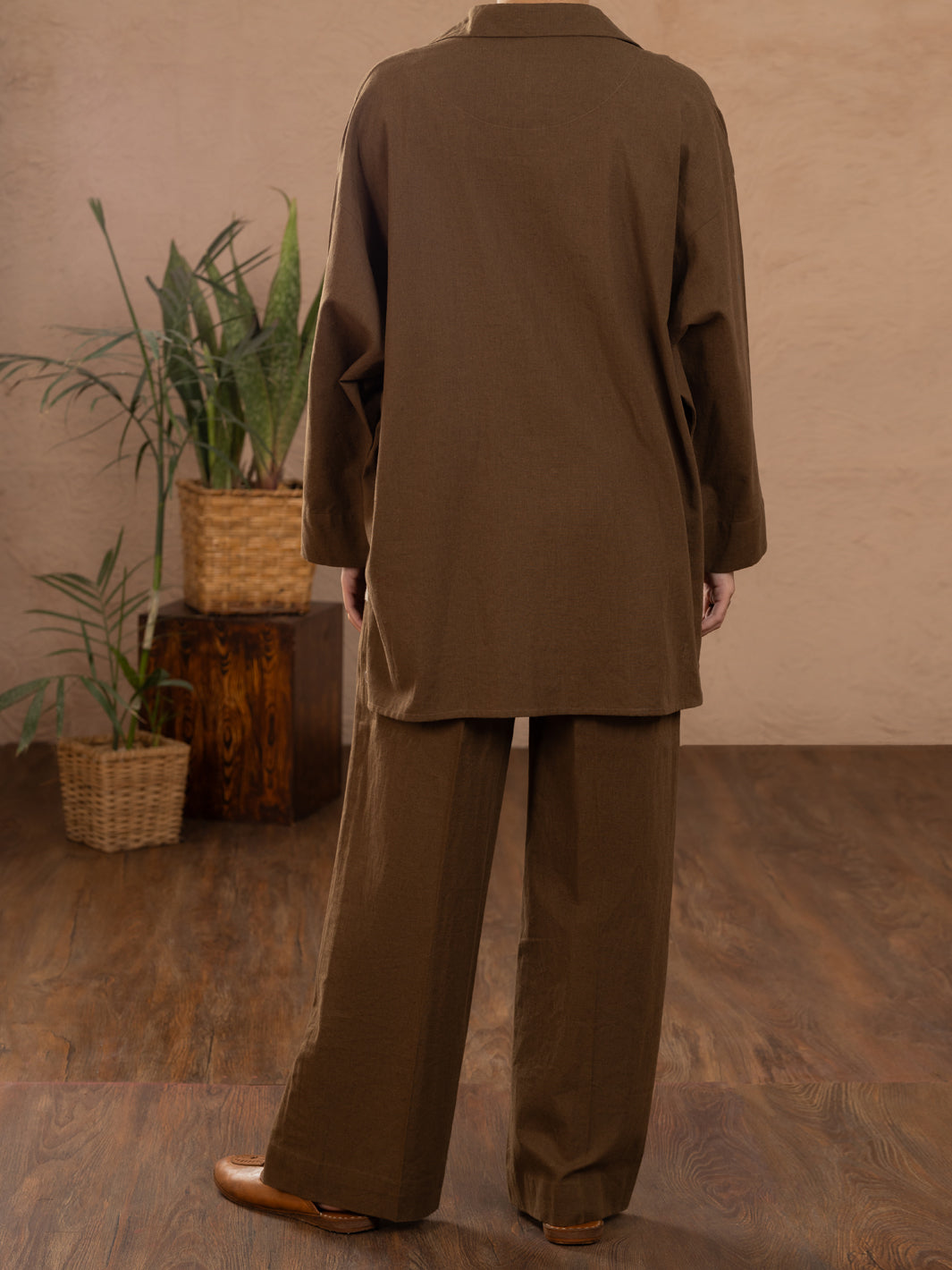 Brown Linen Tunic - ALCR-LK-1109