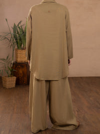 Khaki Linen 2 Piece Stitched - ALCR-2PS-LKS-1110