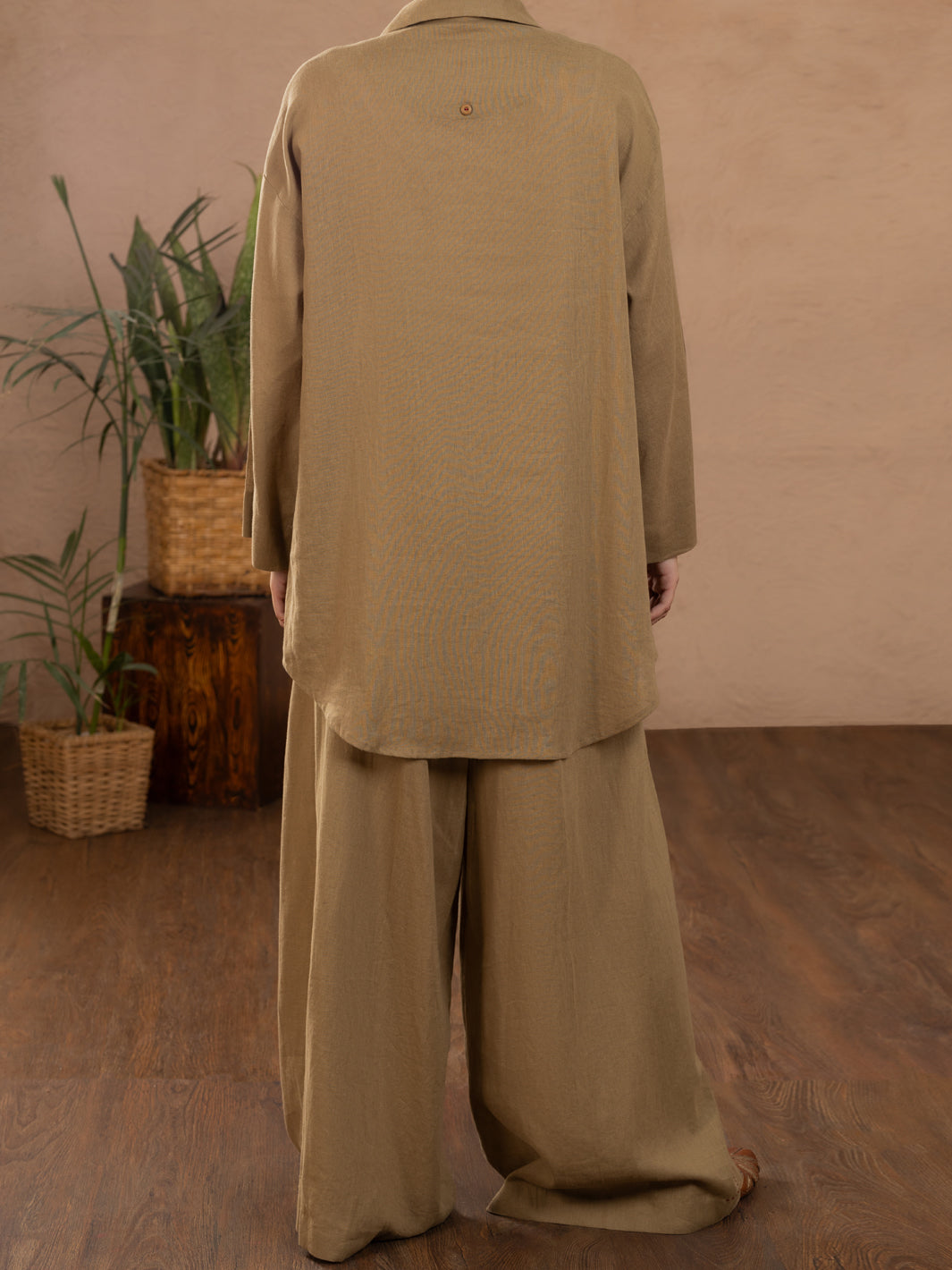 Khaki Linen Tunic - ALCR-LK-1110