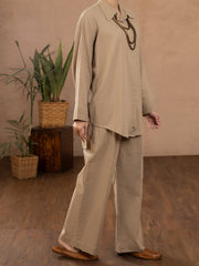 Beige Linen 2 Piece Stitched - ALCR-2PS-LKS-1111 - Almirah Online