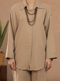 Beige Linen 2 Piece Stitched - ALCR-2PS-LKS-1111