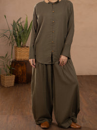 Green Linen 2Pc Stitched - ALCR-2PS-LKS-1112