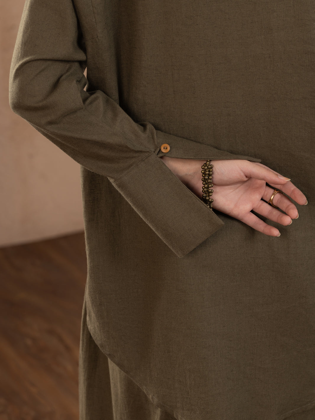 Green Linen Tunic - ALCR-LK-1112