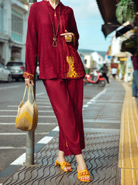 Maroon Dobby Jacquard 2Pc Stitched - ALP-2PS-LKS-1799