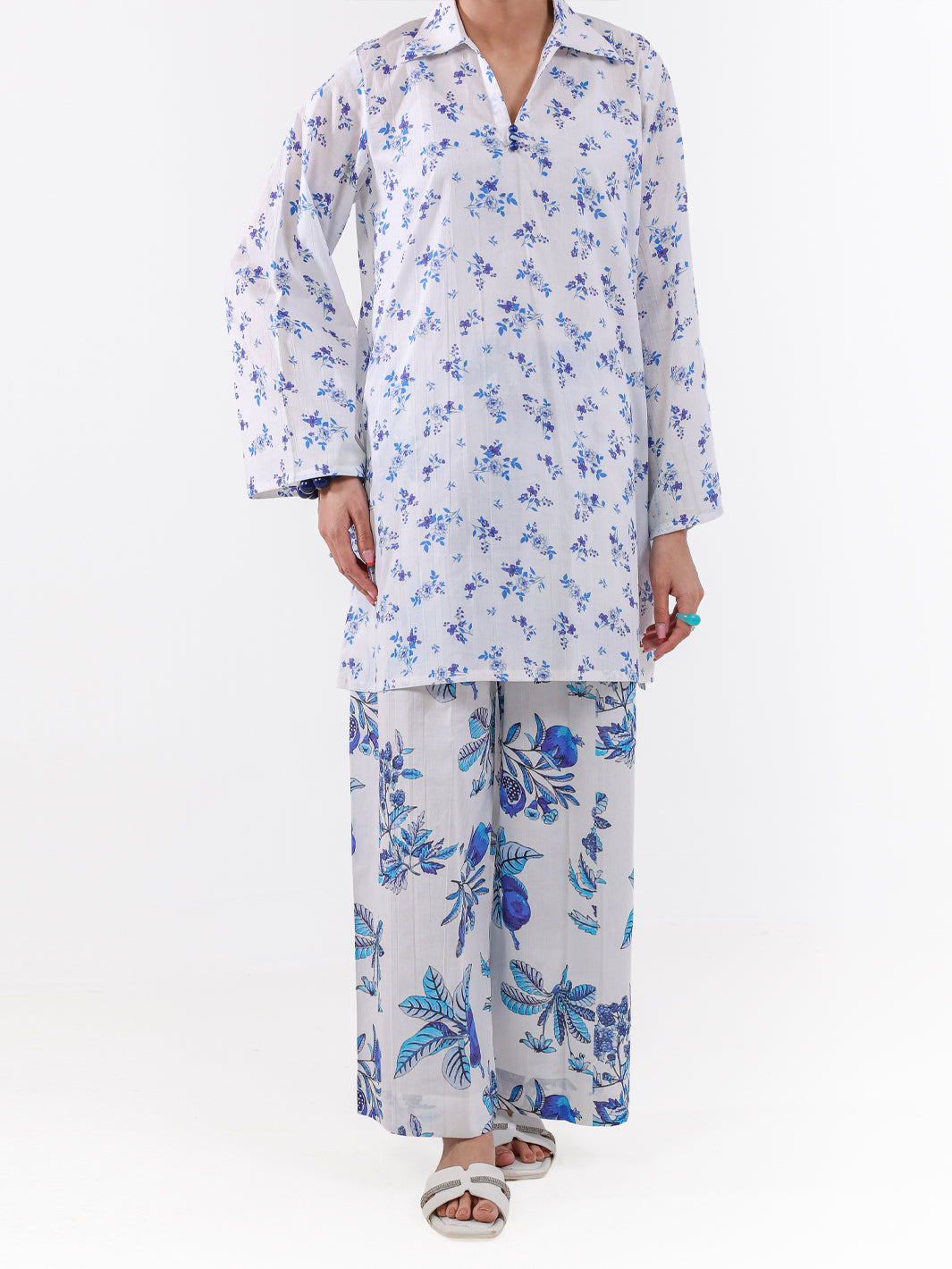 White Lawn 2Pc Unstitched  - Women Unstitched 2 Piece | ALMIRAH