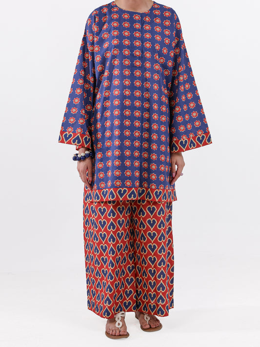 Navy Blue Lawn 2Pc Unstitched - ALP-2PS-LKS-2500