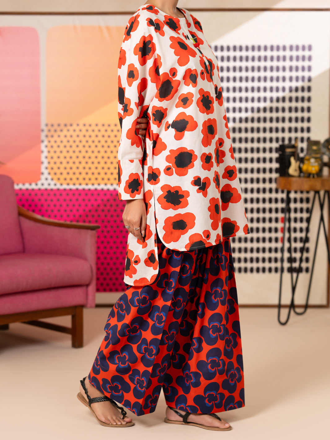 Off White Cotton Kurti - ALP-SLK-2809