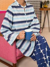 Sky Blue Cotton Kurti - ALP-SLK-2813