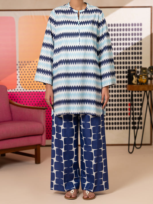SKY BLUE COTTON 2PC STITCHED - ALP-2PS-LKS-2813