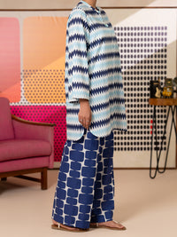 Sky Blue Cotton Kurti - ALP-SLK-2813